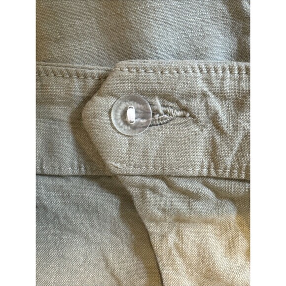 Frank Eileen Kinsale Size 10 Ankle Sage Green Cotton  Flax Blend Raw Hem Pants - Picture 12 of 13